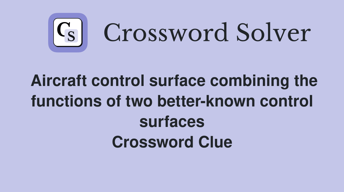 Aircraft control surface combining the functions of two betterknown